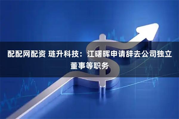 配配网配资 琏升科技：江曙晖申请辞去公司独立董事等职务